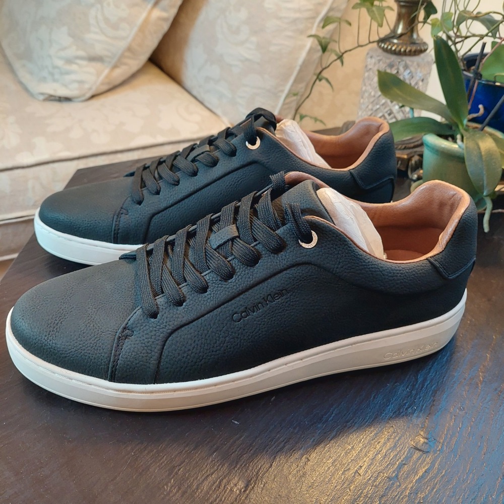 Calvin Klein Men's Wivlo Athletic Sneaker Black White & Tan Size 11.5M $109 NEW! - Picture 9 of 12